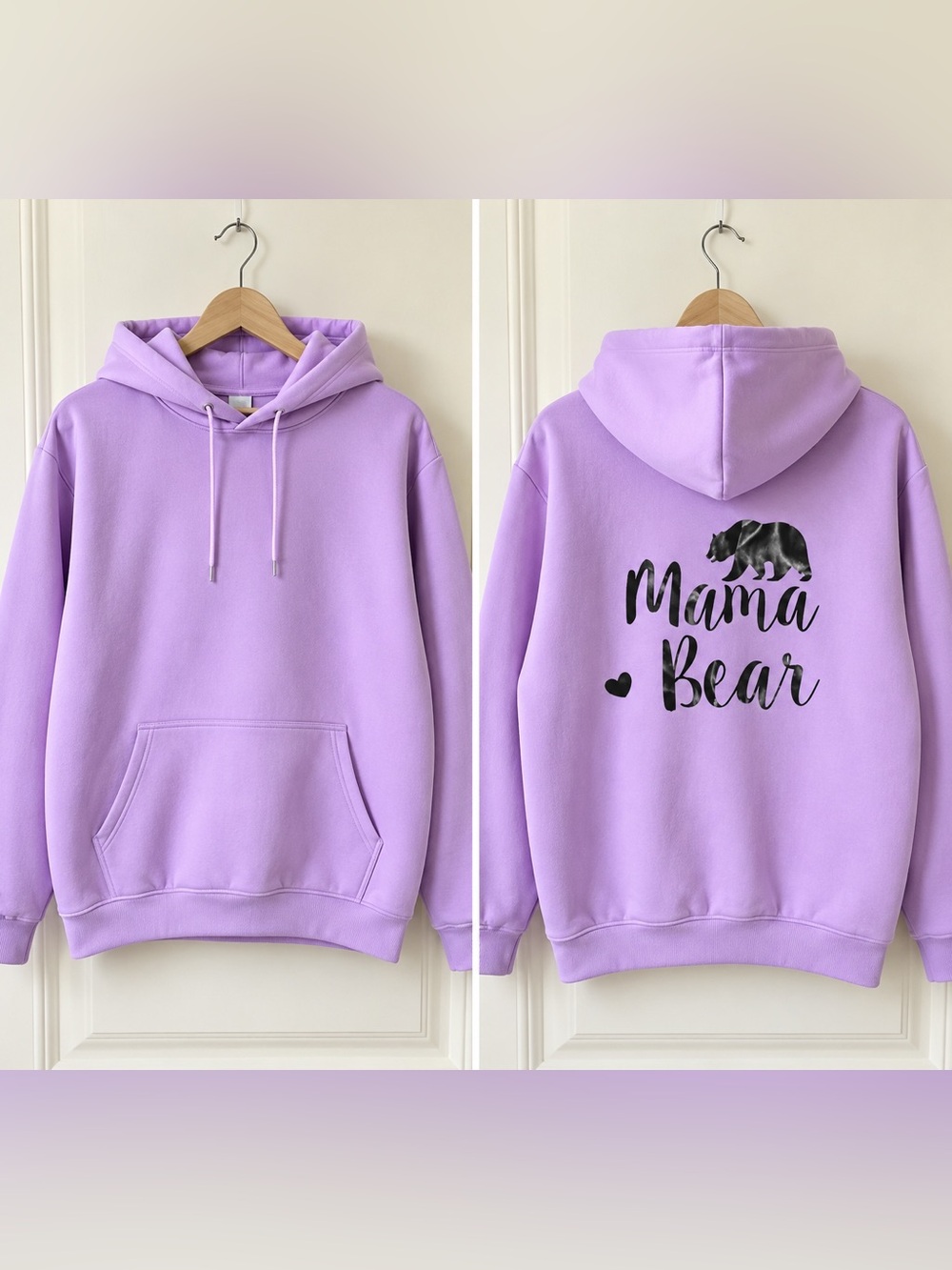 SHEIN Lavender 'Mama Bear' Pullover Hoodie
